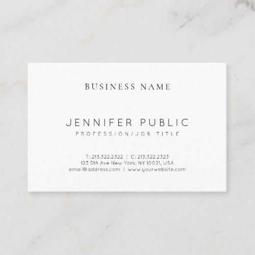 Elegant Modern Clean Plain Luxury Professional Business Card