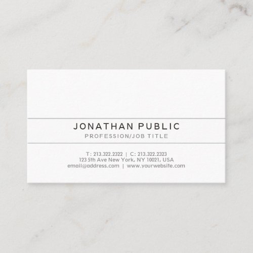 Elegant Modern Clean Plain Professional Graphic Business Card