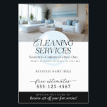 Elegant Modern Cleaning Services Marketing Flyer<br><div class="desc">Project a polished image for your cleaning business with this elegant and modern flyer. Designed for professional cleaning services, its eye-catching blue and white color scheme with crisp black text instantly conveys cleanliness and sophistication. The easy-to-use template allows you to effortlessly personalize your information and add your own photo(s) and...</div>