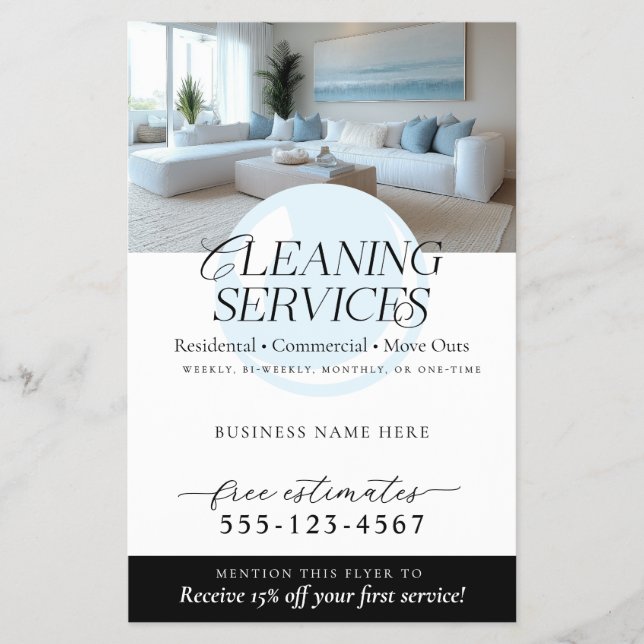 Elegant Modern Cleaning Services Marketing Flyer (Front)