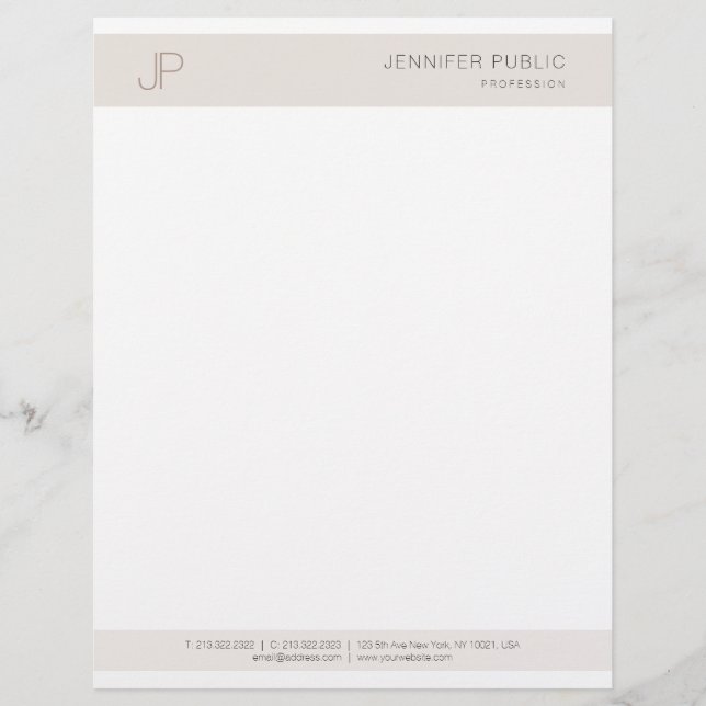 Elegant Modern Color Harmony Monogram Template Letterhead (Front)