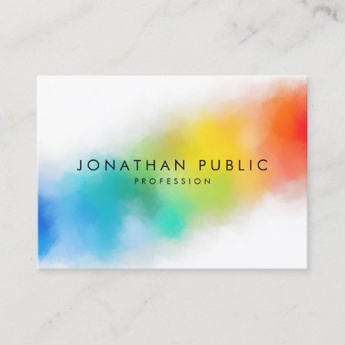 Elegant Modern Colorful Abstract Art Rainbow Color Business Card