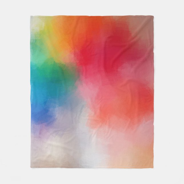 Elegant Modern Colorful Abstract Blank Template Fleece Blanket (Front)