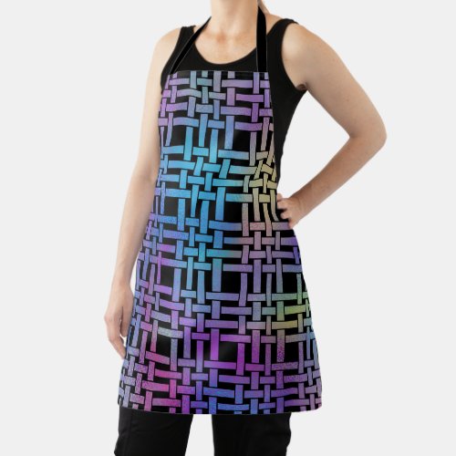 Elegant Modern Colorful Basket Weave Pattern  Apron