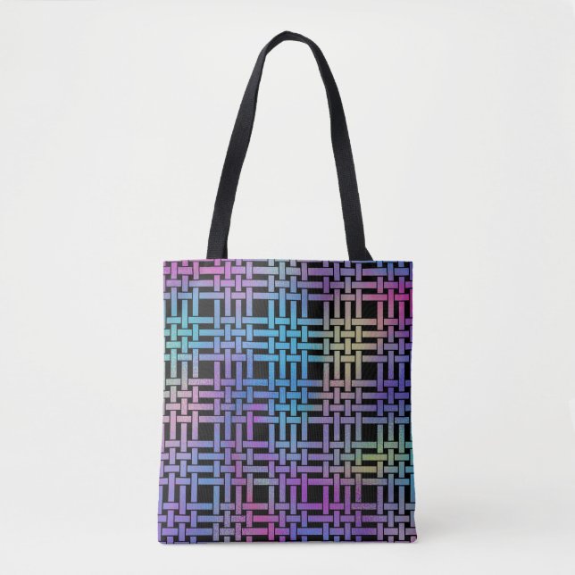 Elegant Modern Colorful Basket Weave Pattern | Tote Bag (Front)