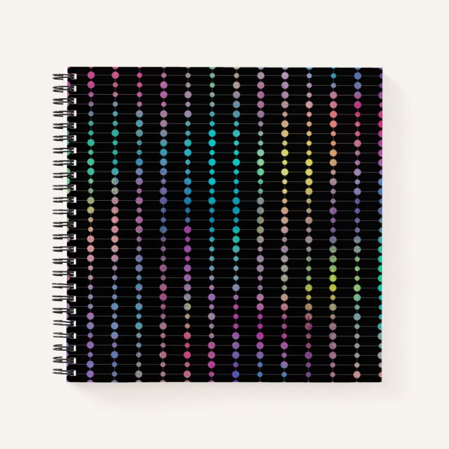 Elegant Modern Colorful Beads Circles Dots Pattern Notebook (Front)