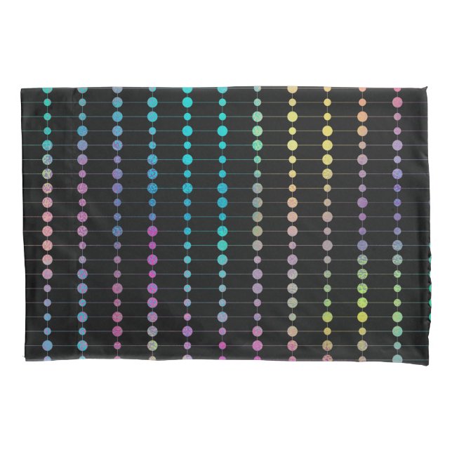 Elegant Modern Colorful Beads Circles Dots Pattern Pillow Case (Front-Left)