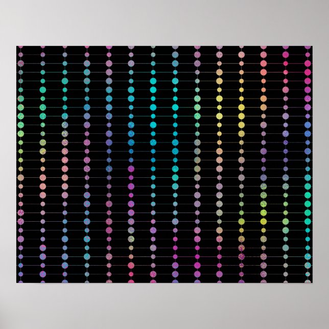 Elegant Modern Colorful Beads Circles Dots Pattern Poster (Front)