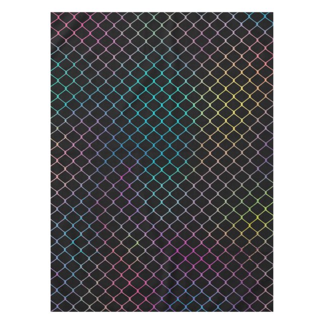 Elegant Modern Colorful Fence Chain Pattern | Tablecloth (Front)