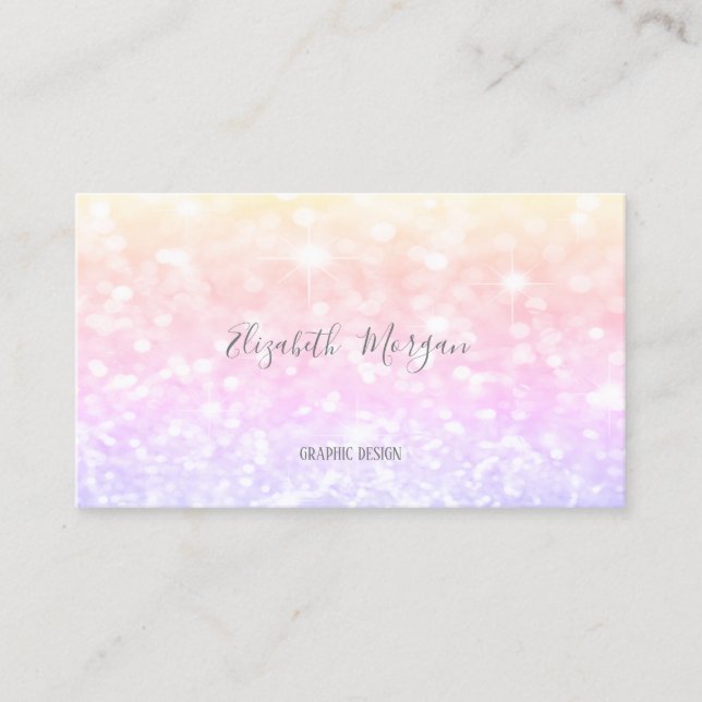 Elegant Modern Colorful Glitter Bokeh Business Card (Front)