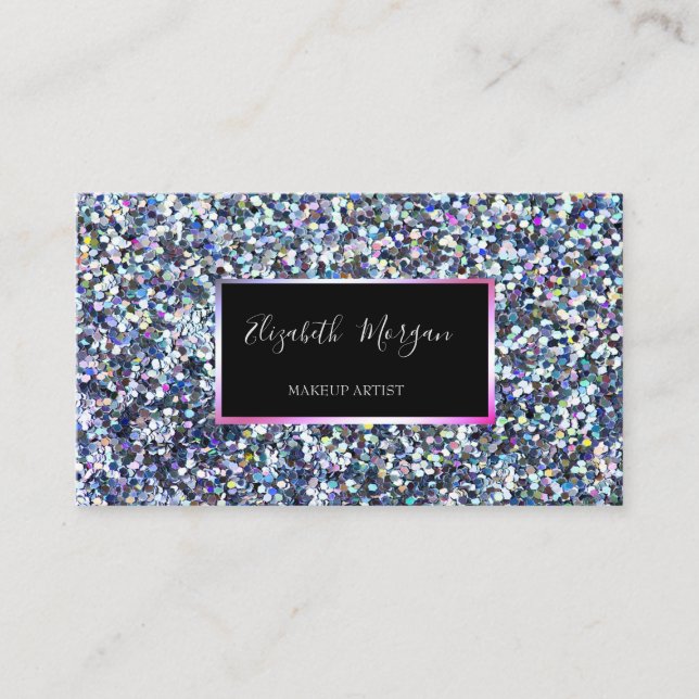 Elegant Modern Colorful  Glitter, Frame Business Card (Front)
