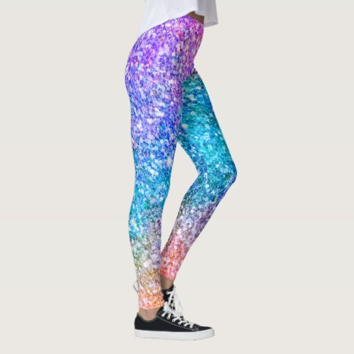 Elegant Modern Colorful Glitter Leggings