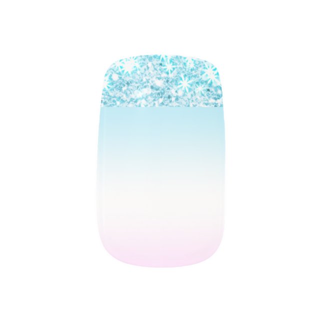 Elegant Modern colorful gradient glitter Rainbow Minx Nail Art (Left Thumb)