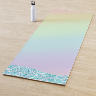 Elegant Modern colorful gradient glitter Rainbow Yoga Mat
