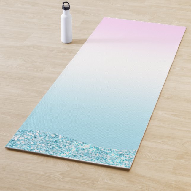 Elegant Modern colorful gradient glitter Rainbow Yoga Mat (In Situ)