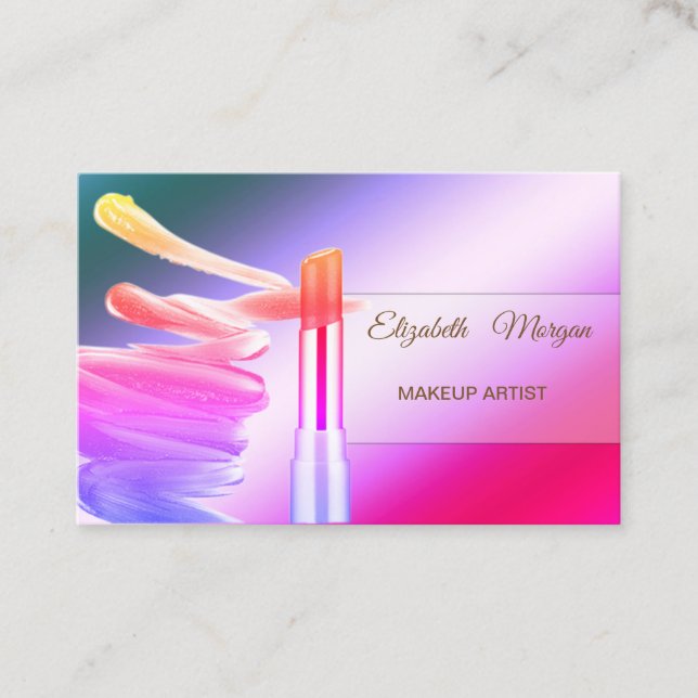 Elegant Modern Colorful ,Lipstick Business Card (Front)
