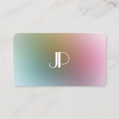 Elegant Modern Colorful  Monogram Luxury Template Business Card