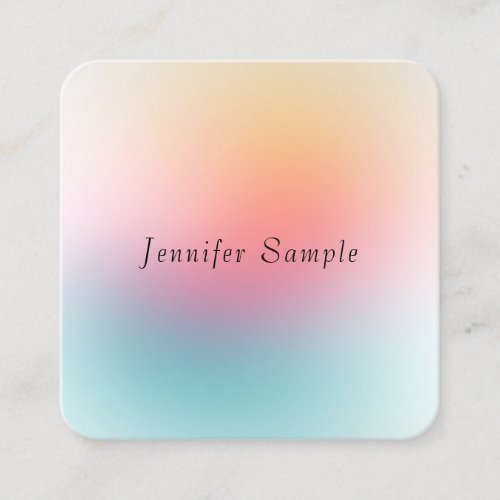 Elegant Modern Colorful Personalized Template Square Business Card