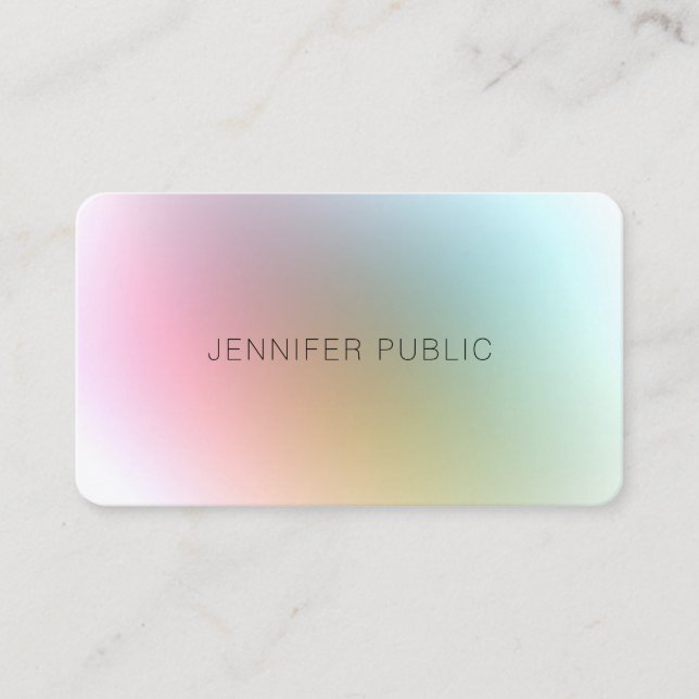 Elegant Modern Colorful Premium Silk Finish Business Card (Front)