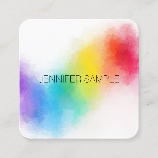 Elegant Modern Colorful Professional Template Square Business Card (Front)