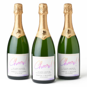 Elegant Modern Colorful Rainbow Personalized Sparkling Wine Label