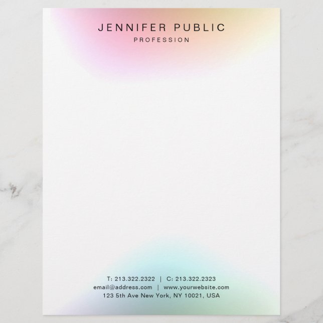 Elegant Modern Colorful Simple Design Template Letterhead (Front)