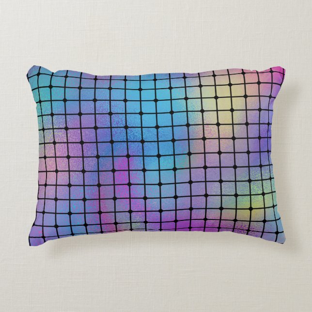 Elegant Modern Colorful Squares Tiles Pattern | Accent Pillow (Front)