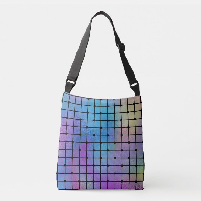 Elegant Modern Colorful Squares Tiles Pattern | Crossbody Bag (Front)