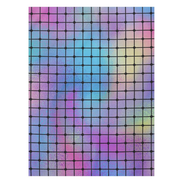 Elegant Modern Colorful Squares Tiles Pattern | Tablecloth (Front)