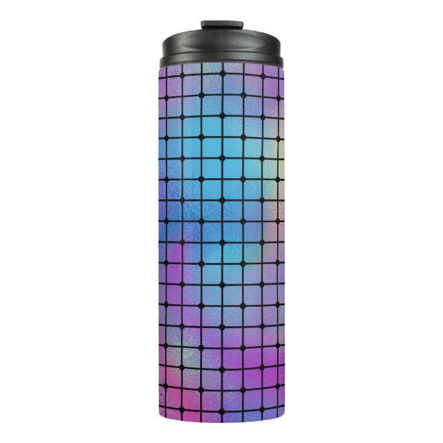 Elegant Modern Colorful Squares Tiles Pattern | Thermal Tumbler (Front)