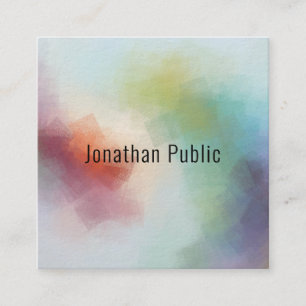 Elegant Modern Colorful Template Abstract Art Square Business Card
