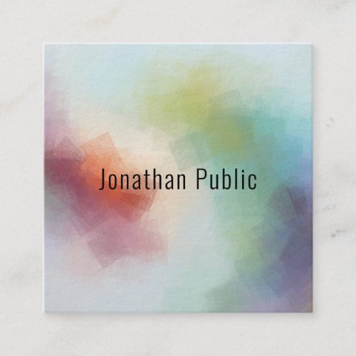 Elegant Modern Colorful Template Abstract Art Square Business Card