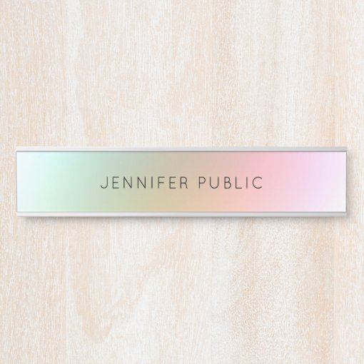 Elegant Modern Colorful Template Simple Design Door Sign | Zazzle