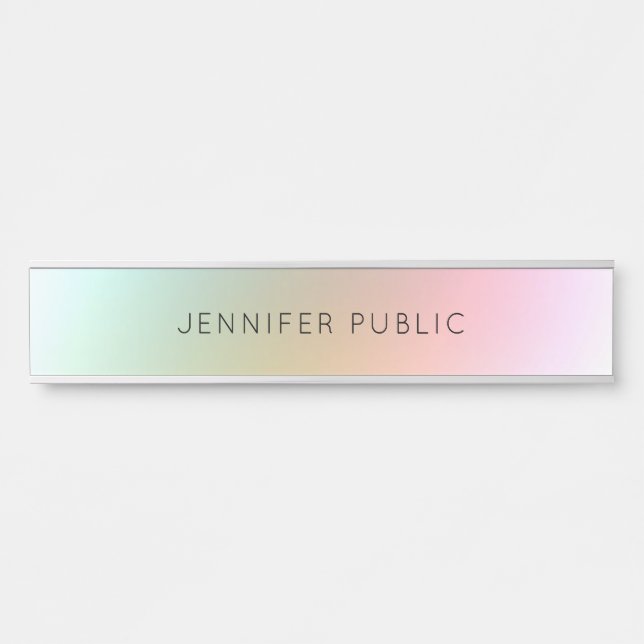 Elegant Modern Colorful Template Simple Design Door Sign (Front)