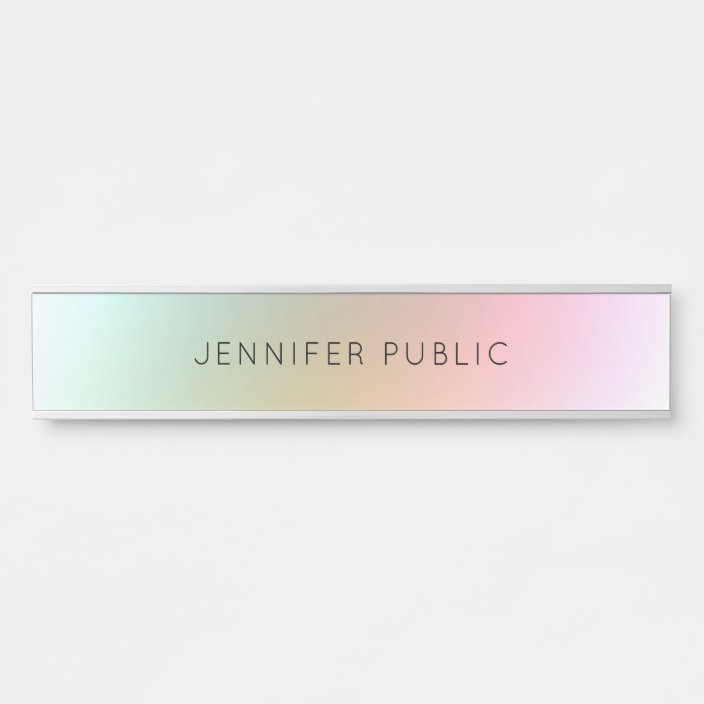 Elegant Modern Colorful Template Simple Design Door Sign | Zazzle.com