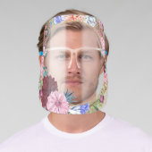 Elegant Modern Colorful Watercolor Floral Face Shield (Insitu)