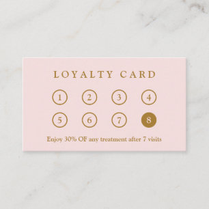 Elegant Modern Company Business Logo Blush Pink Loyalty Card