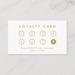 Elegant Modern Company Business Logo White & Gold Loyalty Card