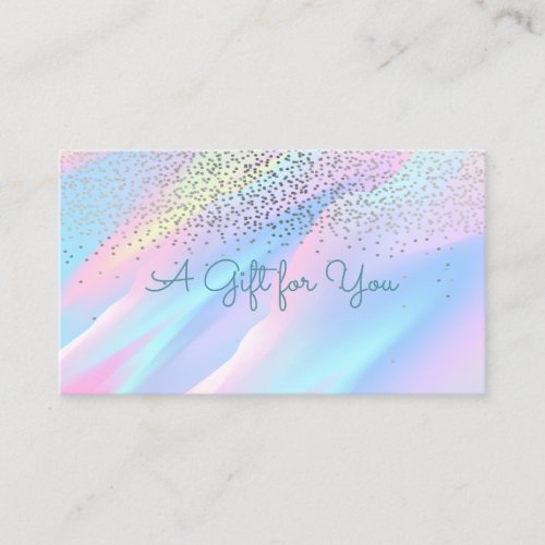 Elegant Modern Confetti Abstract Holographic Discount Card