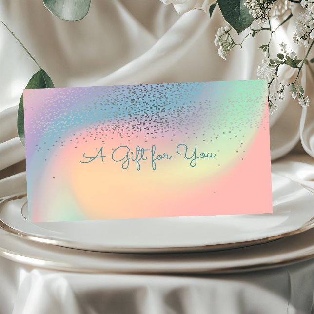Elegant Modern Confetti Chic Holographic Discount Card (Creator Uploaded)