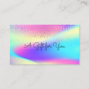 Elegant Modern Confetti Colorful Ombre Holographic Discount Card