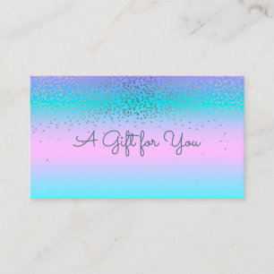 Elegant Modern Confetti Holographic Ombre Discount Card