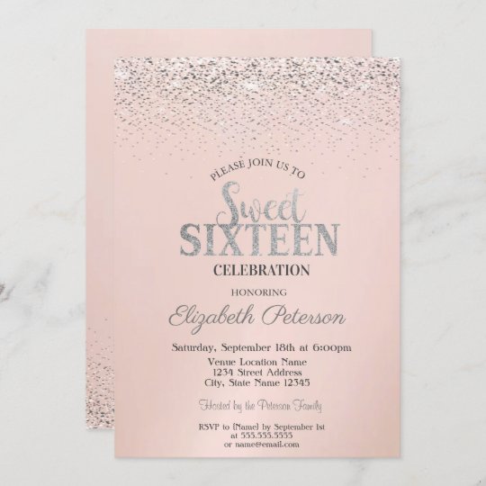 Elegant Modern Confetti Sweet 16 Invitation | Zazzle.com