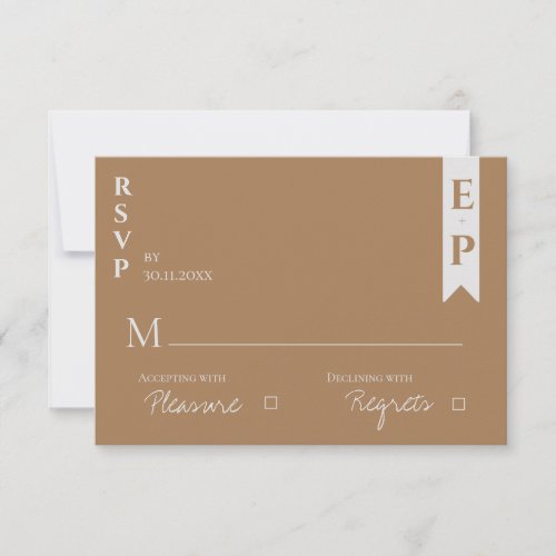 Elegant Modern Contemporary Minimalist Wedding  RS RSVP Card