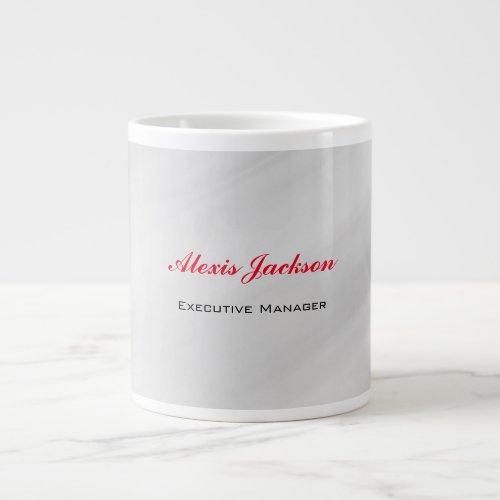 Elegant Modern Contemporary Style Grey Red Giant Coffee Mug
