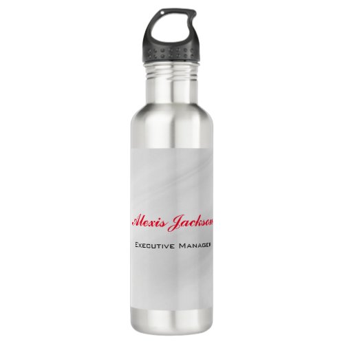 Elegant Modern Contemporary Style Grey Red Stainless Steel Water Bottle