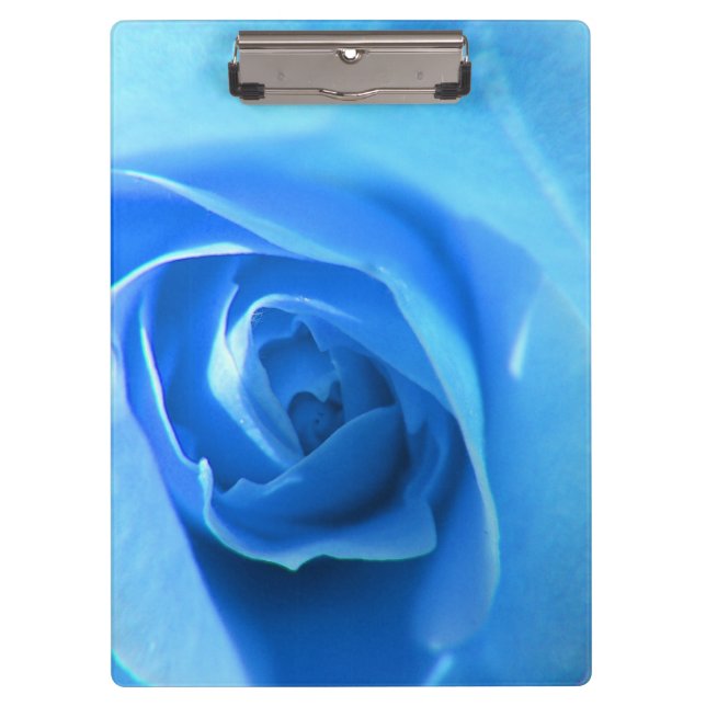 elegant, modern, cool blue rose flower. floral clipboard (Front)
