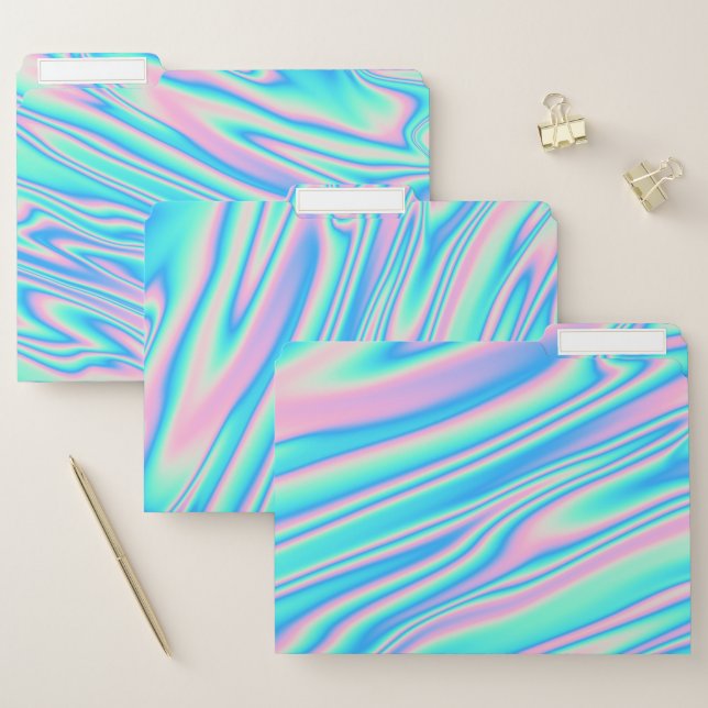 Elegant Modern Cool Holographic File Folder (Set)