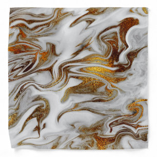 Elegant modern copper gold and white marble look bandana