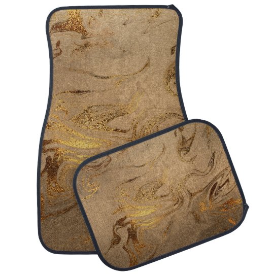 Elegant modern copper gold marble look car floor mat